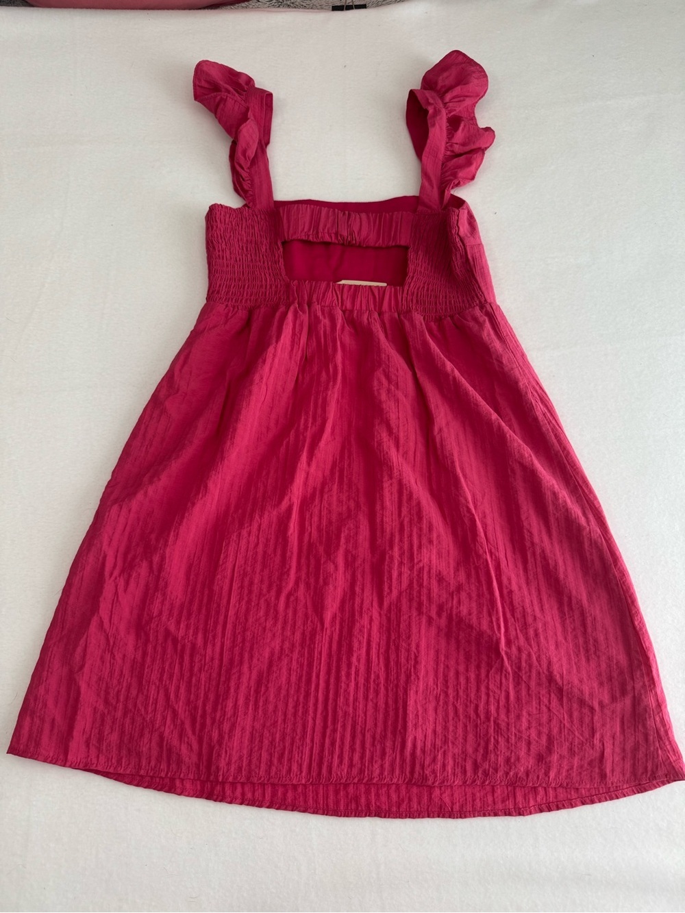 NWT MANGO Flutter Ruffle Sleeve Empire Waist Mini Dress open back sz xs - Picture 5 of 10